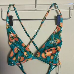 Nasty gal, oranges print triangle bikini top s US 4 UK 8